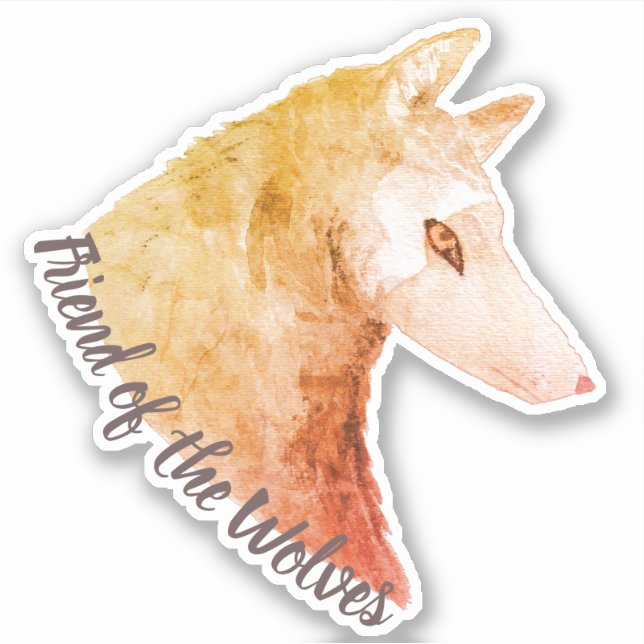 Orange Watercolor Animal Wolf Friend of the Wolves (Front)