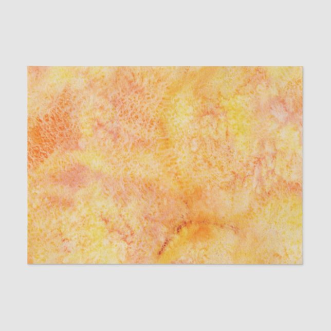 Orange Watercolor Background Tissue Paper (Front)