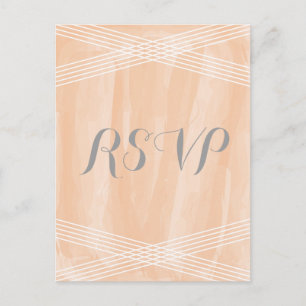 Orange Watercolor Deco RSVP Invitation Postcard