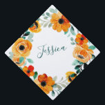 Orange Watercolor Flowers Custom Graduation Cap Topper<br><div class="desc">Orange Watercolor Flowers Custom Graduation Cap Topper</div>