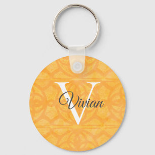 Orange Watercolor Keychain