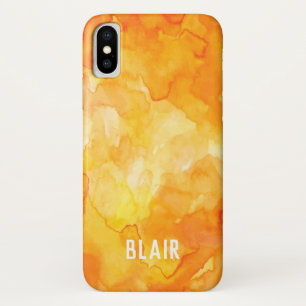 Orange Watercolor Mashup Apple iPhone X Coque