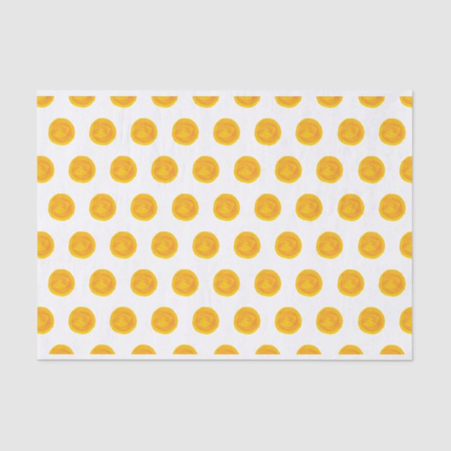 Orange Watercolor Polka Dots Tissue Paper (Front)