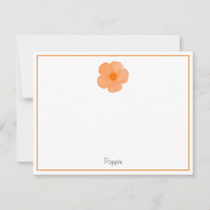 Orange Watercolor Poppy 3 Card