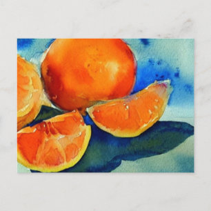 Orange watercolor postcard
