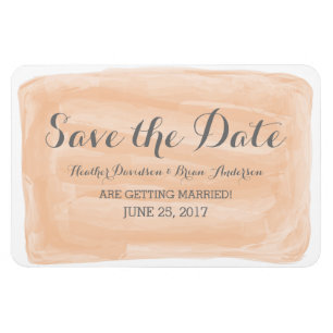 Orange Watercolor Save the Date Magnet