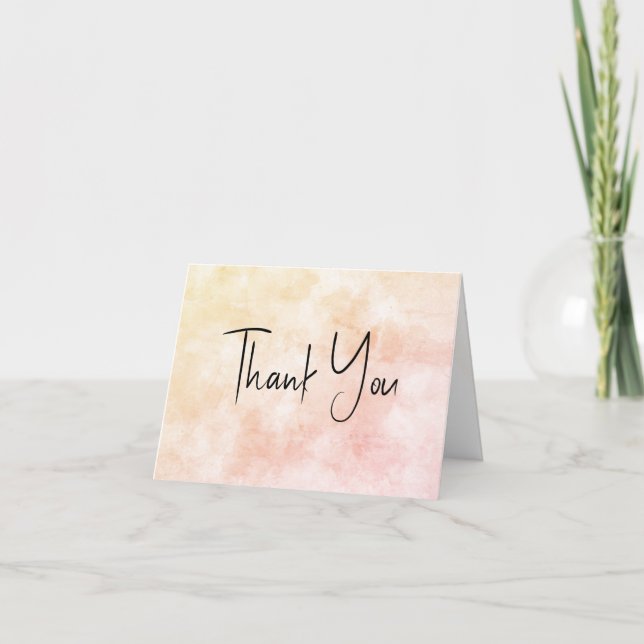 Orange Watercolor Thank You Card (Front)