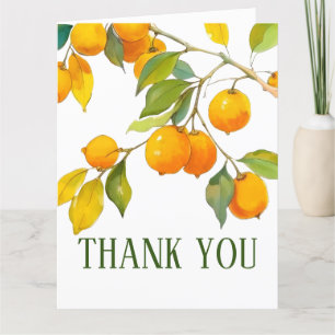Orange watercolor theme Bright colours Thank You Card