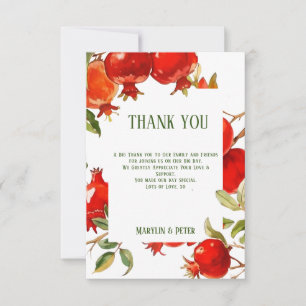Orange watercolor theme Bright colours Thank You Card