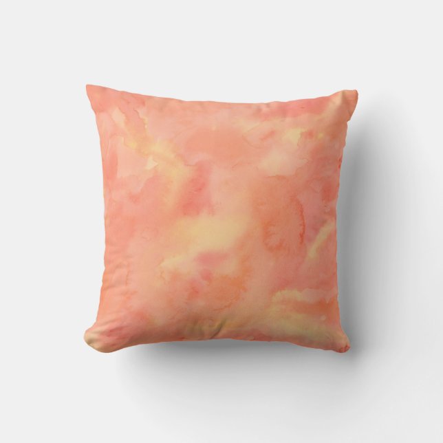 Orange Watercolor Throw Pillow (Front)