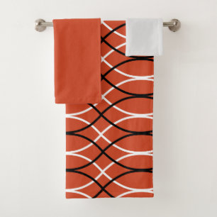 Orange Waves  Bath Towel Set