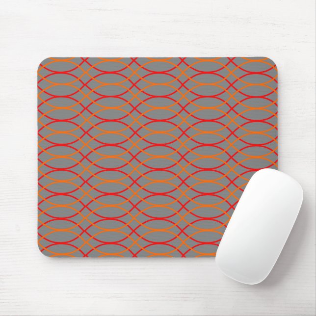 Orange Waves  Mouse Pad (With Mouse)