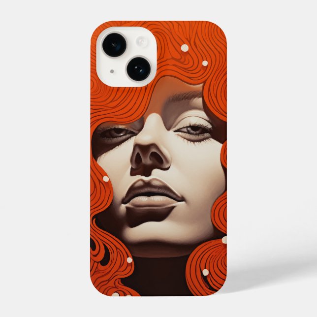 Orange Waves of Elegance Phone Case (Back)