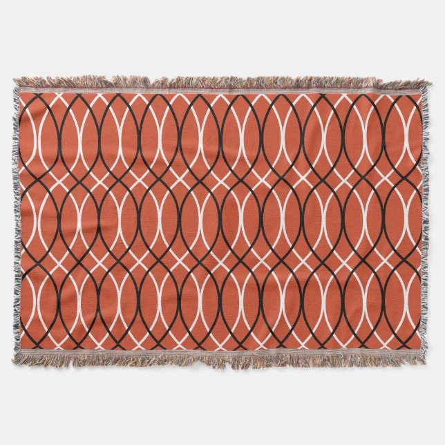 Orange Waves  Throw Blanket (Front)