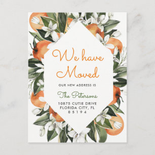 Orange We Have Moved Moving Announcement Postcard