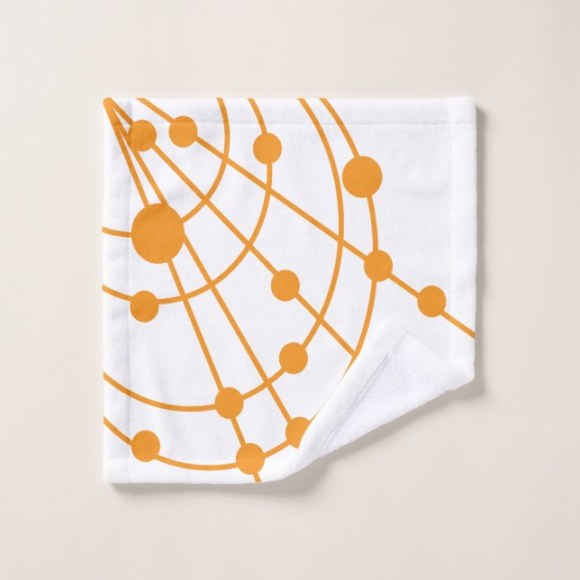 Orange Web Bath Towel Set (Wash Cloth)