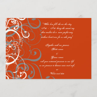 Orange wedding invitation
