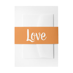 Orange Wedding Minimalist Fall Autumn Love Invitation Belly Band