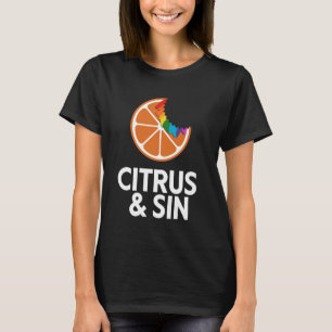 Orange Wedge With Bite And Rainbow Juice T-Shirt
