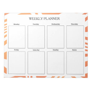 Orange Weekly Planner Custom Notepad
