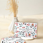Orange Weeping Flowers Watercolor Pattern Business Card<br><div class="desc">This modern and artsy design is perfect for the trendy and stylish woman. It features hand-painted orange, coral red, dark sage green, and white watercolor flowers and leaves wildflower pattern. It's artistic, country, cute, simple, and sweet. Stylize with this hand-painted artwork done by the artist of La Femme, Rachel Matheney....</div>