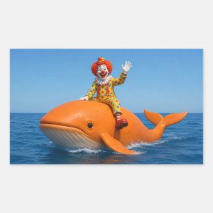 Orange Whale Clown Sticker