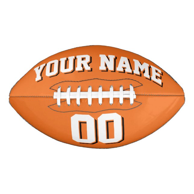 ORANGE WHITE AND BLACK Custom Football (Front)