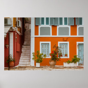 ORANGE WHITE AND GRAY CONCRETE BUILDING POSTER