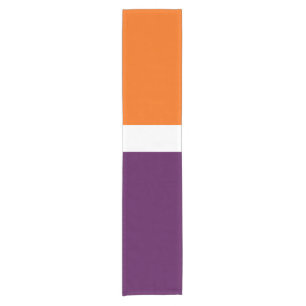 Orange White and Purple Plain Colour Block Design  Short Table Runner