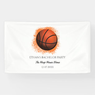 Orange white basketball weekend party - champion banner