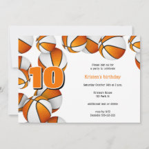 orange white basketballs girls birthday party