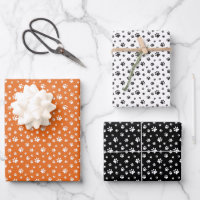 ORANGE WHITE BLACK DOG CAT PET PAW PRINTS