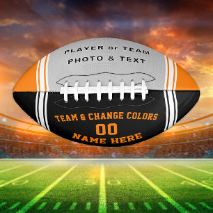 Orange White Black or Customize Your Own Football