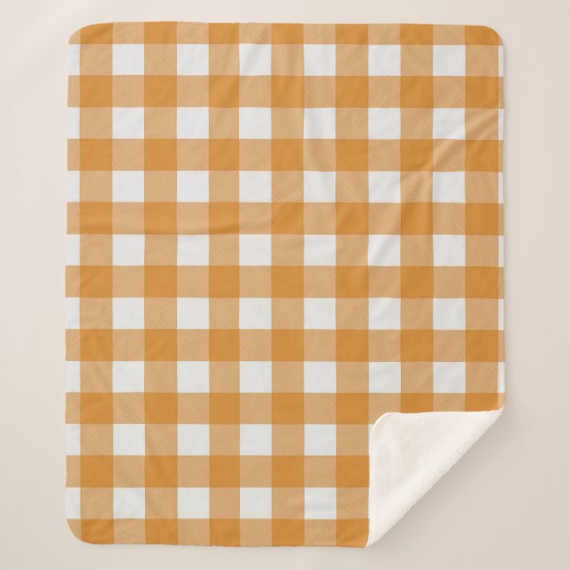 Orange White Buffalo Check Plaid Farmhouse (Devant)