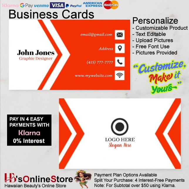 Orange & White Business Cards 14 Pack of 100 (Orange & White Business Cards 14 Pack of 100.)