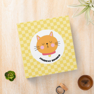 Orange & White Cartoon Student Binder Cover Design