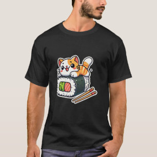 Orange White Cat Sushi T-Shirt