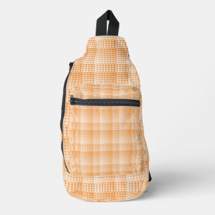 Orange White Checker Abstract Pattern Sling Bag