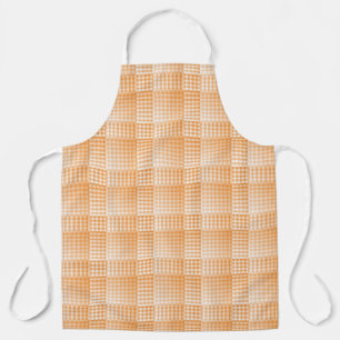 Orange White Chequered Abstract Pattern Apron