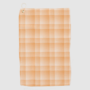 Orange White Chequered Abstract Pattern Golf Towel