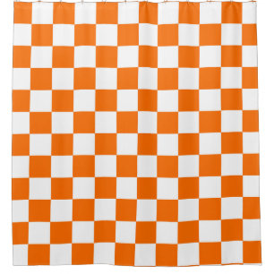 Orange White Chequered Check Pattern