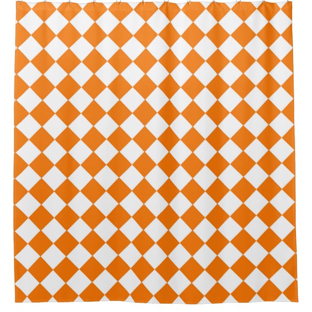 Orange White Chequered Diamond Pattern  (Front)