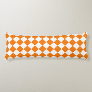 Orange White Chequered Diamond Pattern  Body Pillow