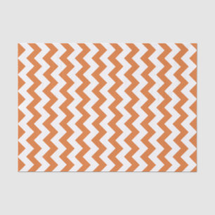 Orange & White Chevron Pattern Tissue Paper