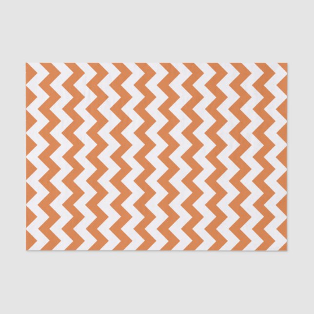 Orange & White Chevron Pattern Tissue Paper (Front)