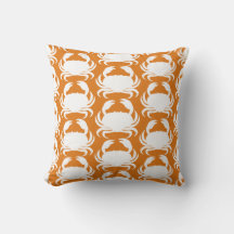 Orange White Crab Pattern Nautical Boat Pool