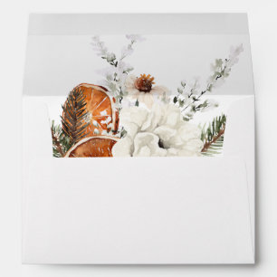 Orange & White Floral Rustic Envelope