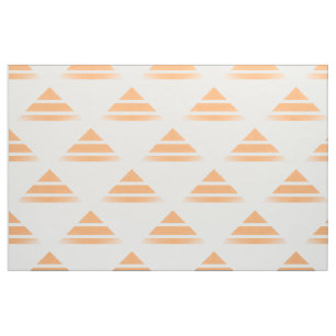 Orange White Geo Triangle Pattern Fabric