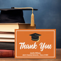 Orange White Graduation Personalized 2025 Graduate