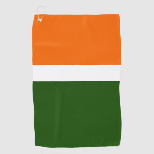 Orange White Green Plain Color Block Design  Golf Towel